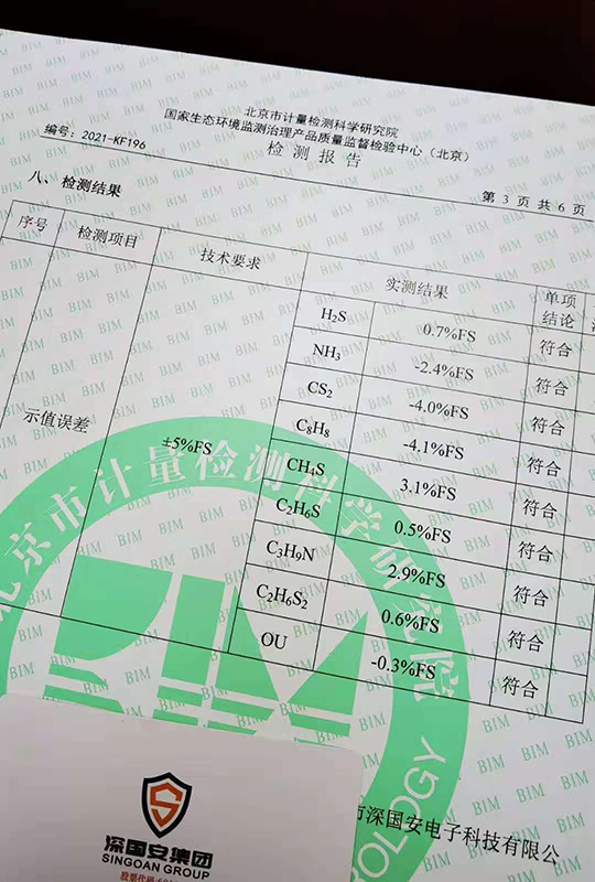 深囯安惡臭電子鼻CMA報(bào)告